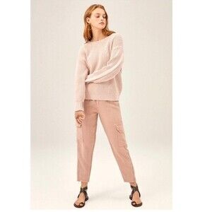 WRAP London Cargo trousers Garment-dyed Linen in Dusty Rose US 10 NWOT